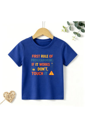 Boys Graphic T Shirt Programming Rule Quote Short Sleeve Tee Coding Humor Style 100% Cotton Soft Kids Tops 4-13Y