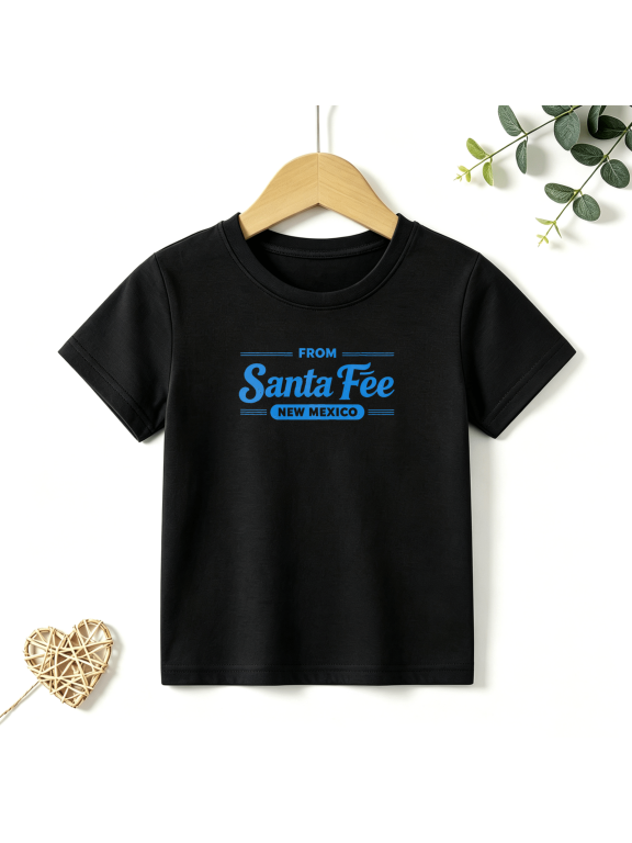 Boys Graphic T Shirt Santa Fe New Mexico Travel Style Short Sleeve Kids Tee 100% Cotton Soft Child Tops 4-13Y