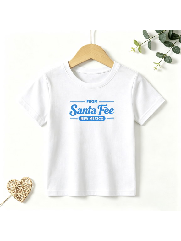 Boys Graphic T Shirt Santa Fe New Mexico Travel Style Short Sleeve Kids Tee 100% Cotton Soft Child Tops 4-13Y