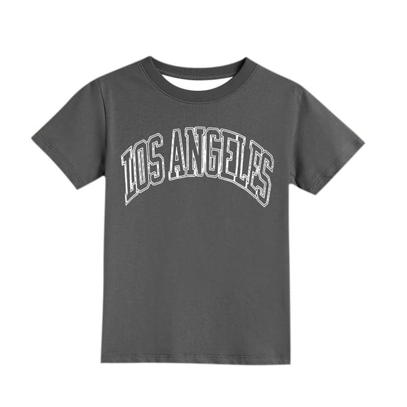 Boys Graphic T-Shirt Short Sleeve Crewneck Tee | Soft Stretch Polyester Spandex Blend for Active Play Everyday | Tagless Kids Top Dark Gray Sizes 3-14 Years,Size 13-14 T