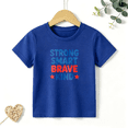 thumbnail image 1 of Boys Graphic T Shirt Strong Smart Brave Kind Short Sleeve Tee Positive Message Style 100% Cotton Soft Kids Tops 4-13Y, 1 of 5