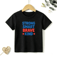 thumbnail image 1 of Boys Graphic T Shirt Strong Smart Brave Kind Short Sleeve Tee Positive Message Style 100% Cotton Soft Kids Tops 4-13Y, 1 of 5