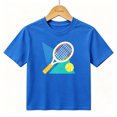 thumbnail image 1 of Boys Graphic T-Shirt Tennis Racket Ball Sport Kids Tees 100% Cotton Short Sleeve Tops Ages 4-13Y, 1 of 4