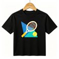 thumbnail image 1 of Boys Graphic T-Shirt Tennis Racket Ball Sport Kids Tees 100% Cotton Short Sleeve Tops Ages 4-13Y, 1 of 4