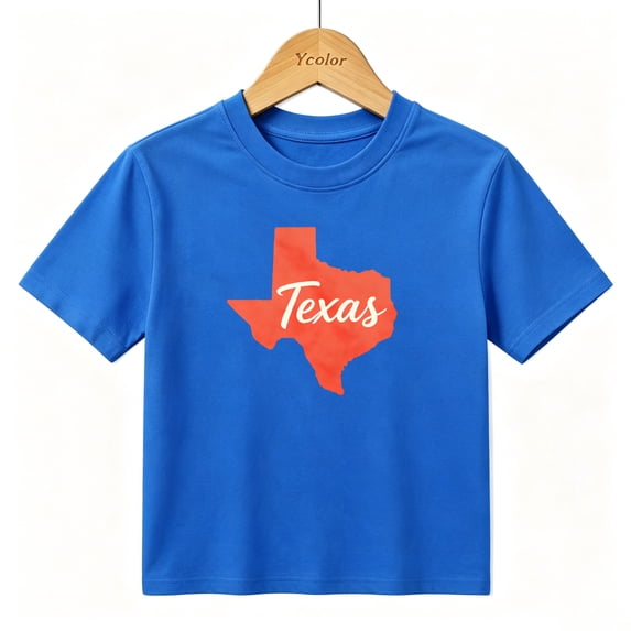 Boys Graphic T-Shirt Texas State Map Patriotic Red Silhouette Kids Tees 100% Cotton Tops Ages 4-13Y