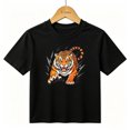 thumbnail image 1 of Boys Graphic T-Shirt Wild Tiger Animals Art Kids Tees 100% Cotton Short Sleeve Tops Ages 4-13Y, 1 of 4