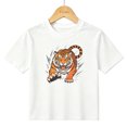 thumbnail image 1 of Boys Graphic T-Shirt Wild Tiger Animals Art Kids Tees 100% Cotton Short Sleeve Tops Ages 4-13Y, 1 of 4