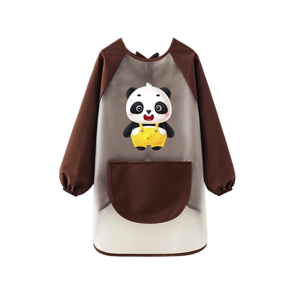 Boys Graphic Tees Apron Smock Cooking Art Protective Coverall Cute Animal Design Tops Casual
