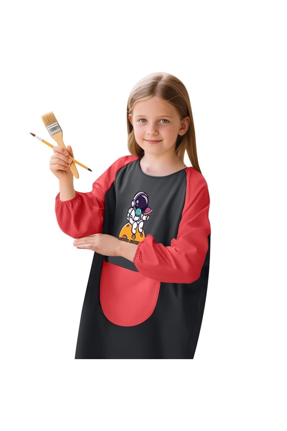 Boys Graphic Tees Art Smock Long Sleeve Apron Craft Protective Coverall Pocket Kids Clothing