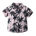 thumbnail image 1 of Boys Graphic Tees Child Toddler Boys Short Sleeve Hawaiian Style Summer Casual Gentleman Tops Beach Holiday Floral Shirts Summer Tops Pink 6 Years-7 Years, 1 of 7