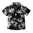 thumbnail image 1 of Boys Graphic Tees Child Toddler Boys Short Sleeve Hawaiian Style Summer Casual Gentleman Tops Beach Holiday Floral Shirts Graphic Tees Black 4 Years-5 Years, 1 of 7