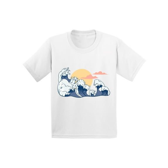 Boys Graphic Tees - Cool Waves Shirt for Kids