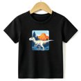 thumbnail image 1 of Boys Graphic Tees Dinosaur Mountain Kids T Shirt Outdoor Adventure 100% Cotton Short Sleeve Soft Tops 4-13Y Black, 1 of 4