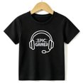 thumbnail image 1 of Boys Graphic Tees Epic Gamer Kids T Shirt Headset Cool 100% Cotton Short Sleeve Soft Tops 4-13Y Black, 1 of 4