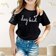 thumbnail image 1 of Boys Graphic Tees Lightweight Breathable Letter Print Crewneck Short Sleeve Tee for Casual Wear Boys' Tops Tees Shirts Black 3 Years-4 Years, 1 of 4