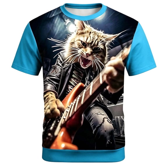 Boys Graphic Tees Music Festival Short Sleeve Stylish Print Breathable Crewneck Tee for Daily Wear Boys' Tops Tees Shirts 3 Years-4 Years