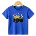 thumbnail image 1 of Boys Graphic Tees School Bus Kids T Shirt Monster Truck 100% Cotton Short Sleeve Soft Tops 4-13Y Blue, 1 of 2