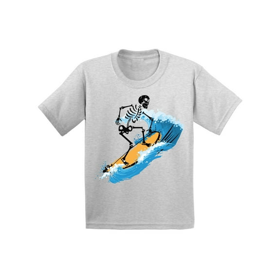 Boys Graphic Tees - Skeleton Surfer Shirt XS S M L XL