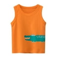 thumbnail image 1 of Boys Graphic Tees Toddler Kids Cartoon Crocodile Prints Tank Tops Sleeveless Crewneck Vest T Shirts Tops Graphic Tees Orange 6 Years-7 Years, 1 of 3