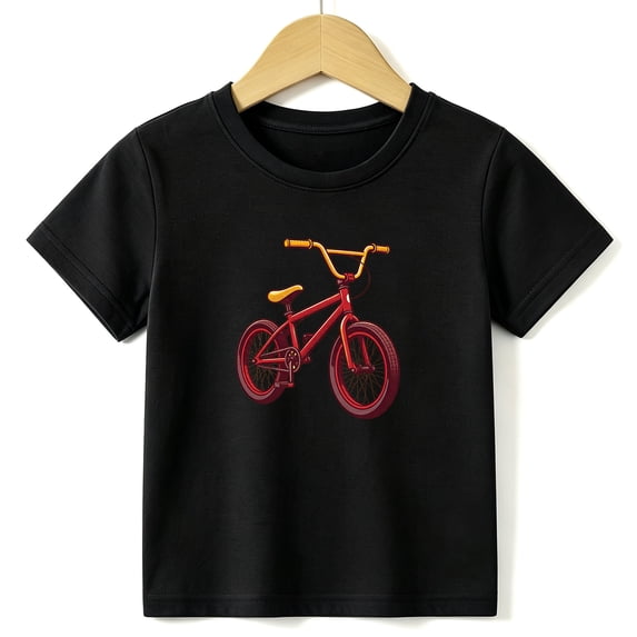 Boys Graphic Tees Vintage BMX Bicycle Kids T Shirt Cool Cycling 100% Cotton Short Sleeve Soft Tops 4-13Y Black