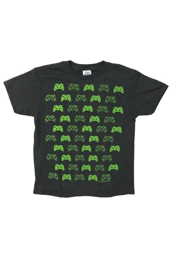Boys Gray Short Sleeve Video Game Controller T-Shirt Gamer Tee Shirt Small (8)