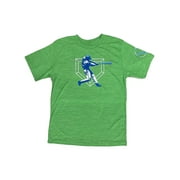 Boys Green Athletic Baseball Player Short Sleeve Moisture Wicking T-Shirt Large