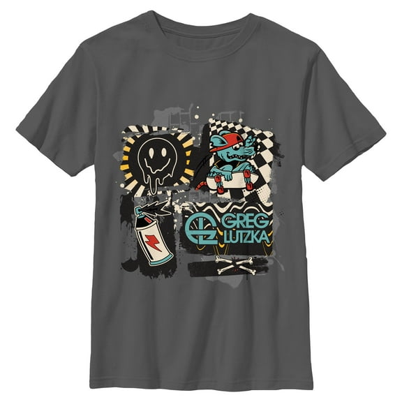 Boys Greg Lutzka Skater Rat Graffiti T Shirt