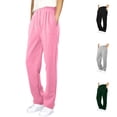 thumbnail image 1 of Boys Grils Sweatpants Elastic Waist Drawstring Solid Color Wide Leg Casual Pants with Pockets Loose Fit Comfortable Sports Kids Trousers Pink Sizes 15-16 Y, 1 of 8
