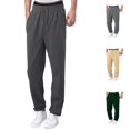 thumbnail image 1 of Boys Grils Sweatpants with Pockets Elastic Waist Drawstring Wide Leg Casual Pants Loose Fit Comfortable Sports Solid Color Kids Trousers Dark Gray Sizes 13-14 Y, 1 of 10