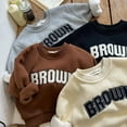 thumbnail image 1 of Boys Grils Toddlers' Fleece Pullover Letter Hoodie Crewneck Sweatshirt Warm Tops Shirts, 1 of 9