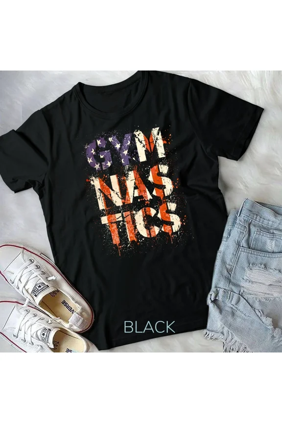 Boys Gymnastics Artistic Male Gymnast Us Flag Unisex Tshirt