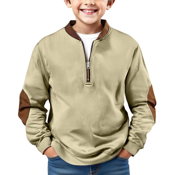 Boys Half Zip Pullover - Lightweight Fleece Hoodie Jacket Athletic Outerwear for Casual Sports School Everyday Wear