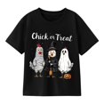 thumbnail image 1 of Boys' Halloween Chicken Graphic T-Shirt, Chick Or Treat Short Sleeve Shirt, 1 of 5