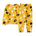 thumbnail image 1 of Boys Halloween Pajama Set Soft Two Piece Sleepwear Pumpkin Ghost Print Toddler White Orange, 1 of 3