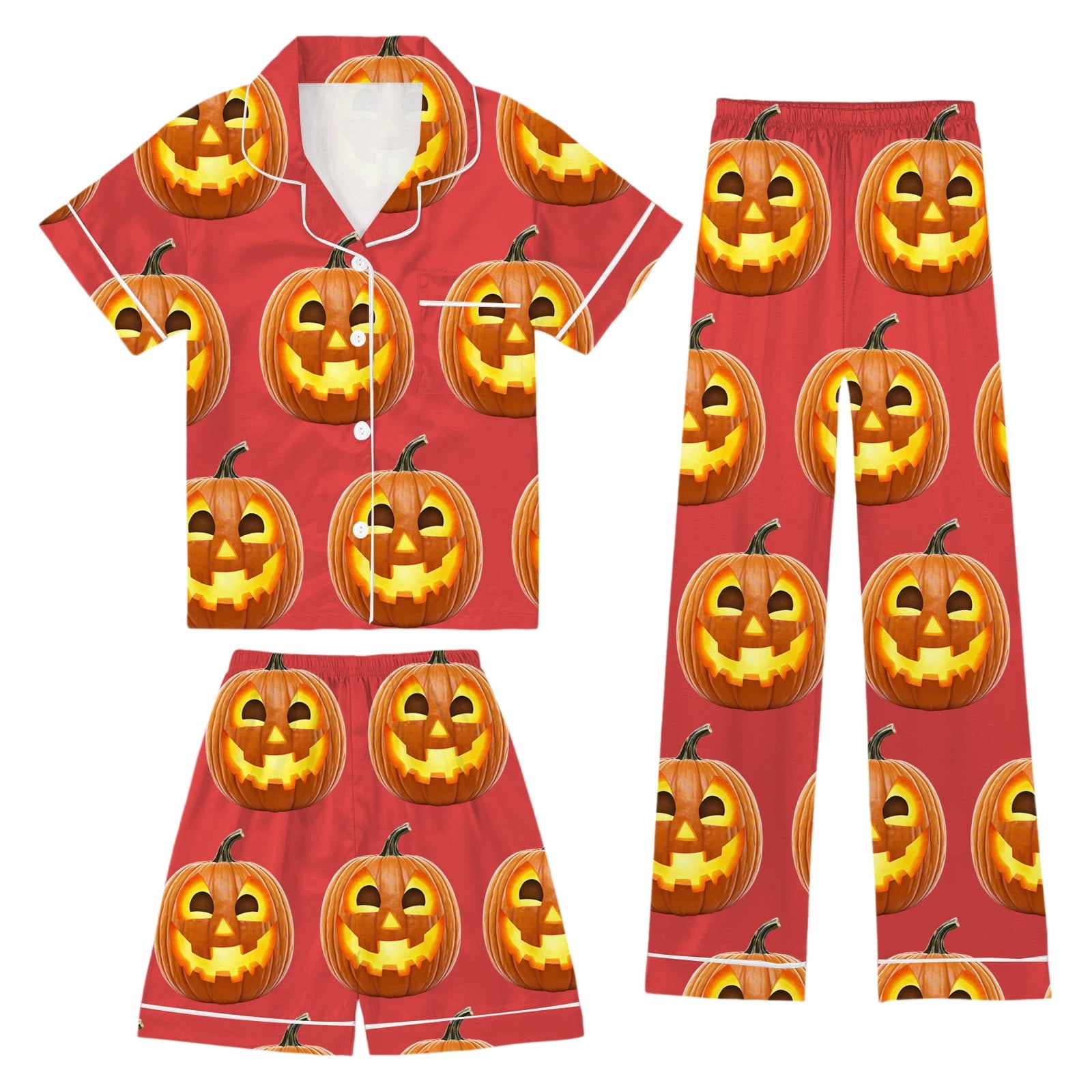 Boys Halloween Pajamas Set Pumpkin Ghost Bat Print Girls Pajamas Set ...