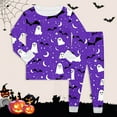 thumbnail image 1 of Boys Halloween Pajamas Set Pumpkin Ghost Print Pajamas Set Long Sleeve Pullover Crewneck Soft Shirts Nightwear with Pants Set Kids 6 Years Girl Pajamas, 1 of 3