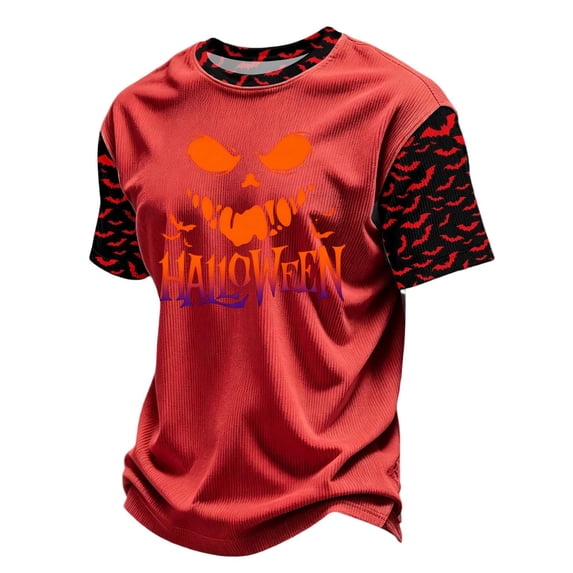 Boys Halloween Raglan Short Sleeve T Shirts Scary Pumpkin Letter ...