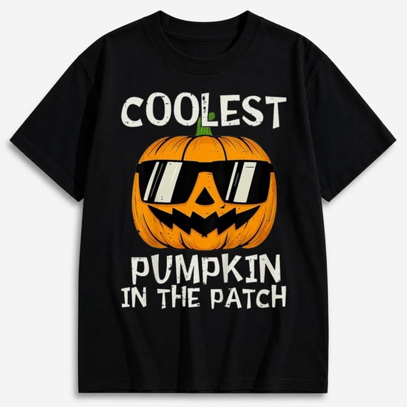 Boys Halloween Shirt, Glowing Scary Jack O Lantern Graphic T-Shirt for Spooky Season