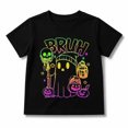thumbnail image 1 of Boys Halloween Shirt with Bruh Skull Tombstone and Pumpkin Graphic, Short Sleeve, 1 of 5