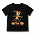 thumbnail image 1 of Boys Halloween Shirt with Pumpkin Head Skateboard Character Graphic, Short Sleeve, 1 of 5