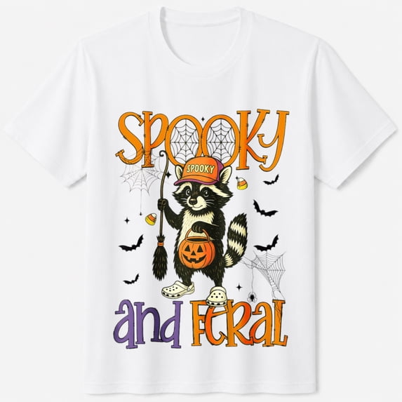 Boys Halloween Shirt with Spooky and Feral Skeleton Graphic, Funny Kids T-Shirt