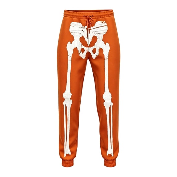 Hiijoy Boys Halloween Skeleton Print Sweatpants Elastic Waist Trousers Kids Casual Athletic Pants