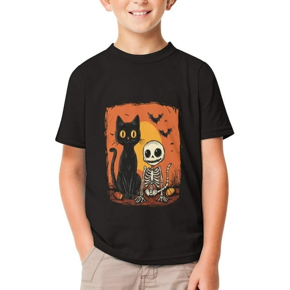 Boys’ Halloween T-Shirt – Funny Spooky Graphic Short Sleeve Tee