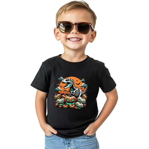 Boys’ Halloween T-Shirt – Funny Spooky Graphic Short Sleeve Tee
