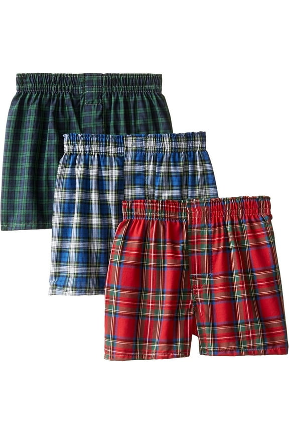 Boys' Hanes Ultimate Tartan Boxer with Comfort Flex Waistband 3-Pack