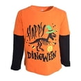 thumbnail image 1 of Boys Happy Dinoween Layered Halloween T Shirt (8, Orange), 1 of 1