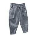 thumbnail image 1 of Boys Harem Jeans Casual Loose Pleated Denim Pants Elastic Waistband Soft Kids Trousers Dark Gray,3 Years, 1 of 7