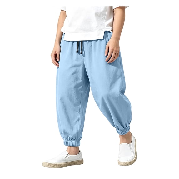 Boys Harem Jogger Pants Lightweight Loose Fit Sweatpants Elastic Cuff Breathable Summer Bottoms 2-14 Years