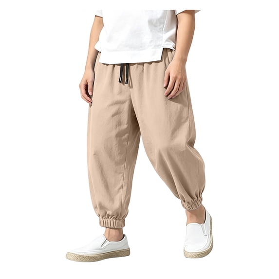 Boys Harem Jogger Pants Lightweight Loose Fit Sweatpants Elastic Cuff Breathable Summer Bottoms 2-14 Years