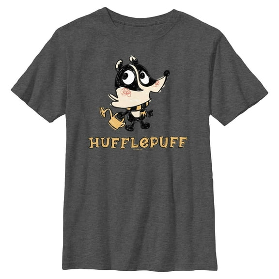 Boys Harry Potter Hufflepuff Badger Cartoon T Shirt